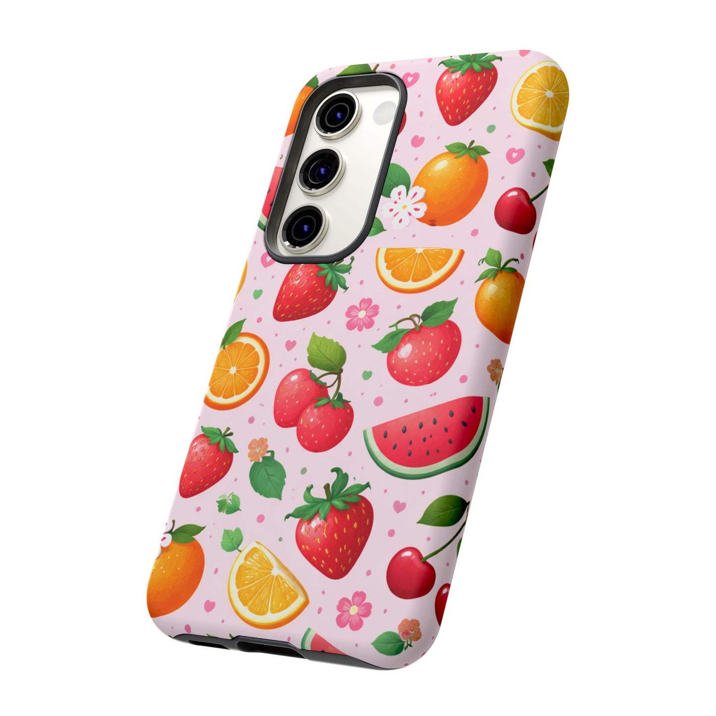 Fruit Phone Case – Tough Shockproof, Strawberry Cherry Citrus Summer Design for Iphone, Samsung Galaxy and Pixel