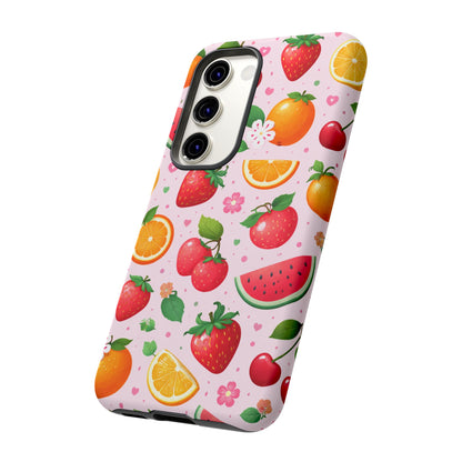 Fruit Phone Case – Tough Shockproof, Strawberry Cherry Citrus Summer Design for Iphone, Samsung Galaxy and Pixel