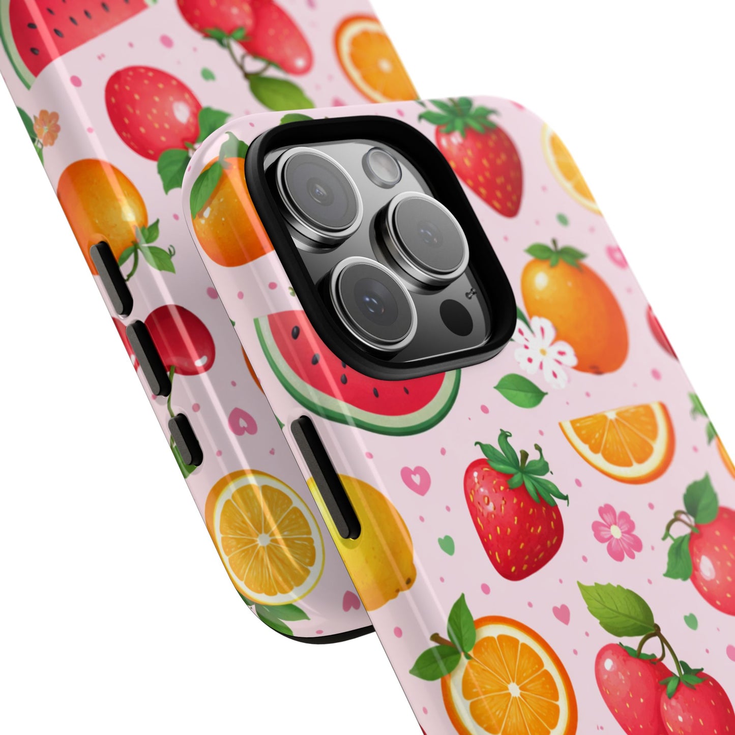Fruit Phone Case – Tough Shockproof, Strawberry Cherry Citrus Summer Design for Iphone, Samsung Galaxy and Pixel
