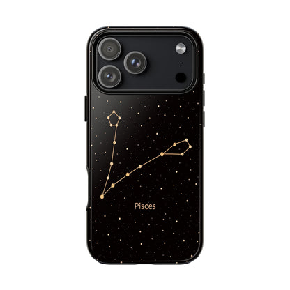 Pisces Zodiac Constellation Phone Case – Luxe Gold Celestial Cover