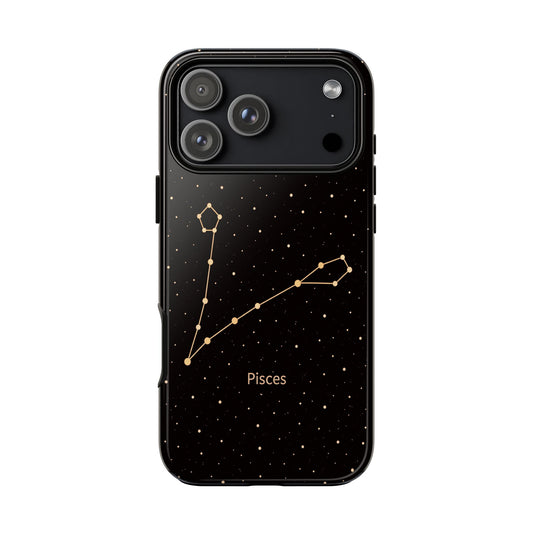 Pisces Zodiac Constellation Phone Case – Luxe Gold Celestial Cover