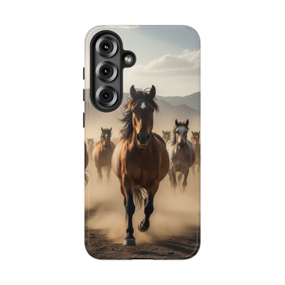 Running Horses Phone Case | Wild Mustang Herd Tough Protective Cover