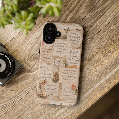 Christian Bible Verse Phone Case | Faith Scripture Aesthetic Floral Christian Case