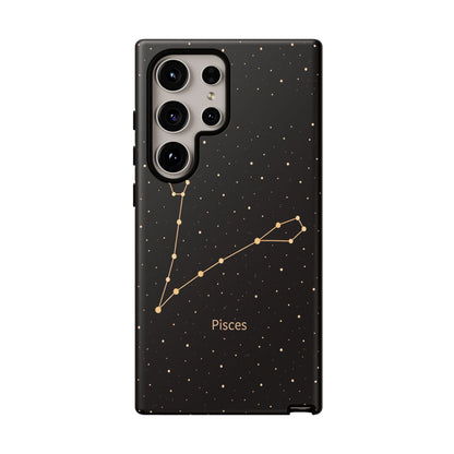 Pisces Zodiac Constellation Phone Case – Luxe Gold Celestial Cover