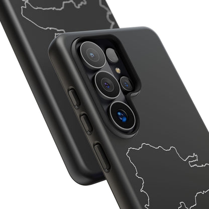 Dominican Republic Outline Phone Case – Minimal Country Map Tough Case (iPhone, Samsung, Pixel)