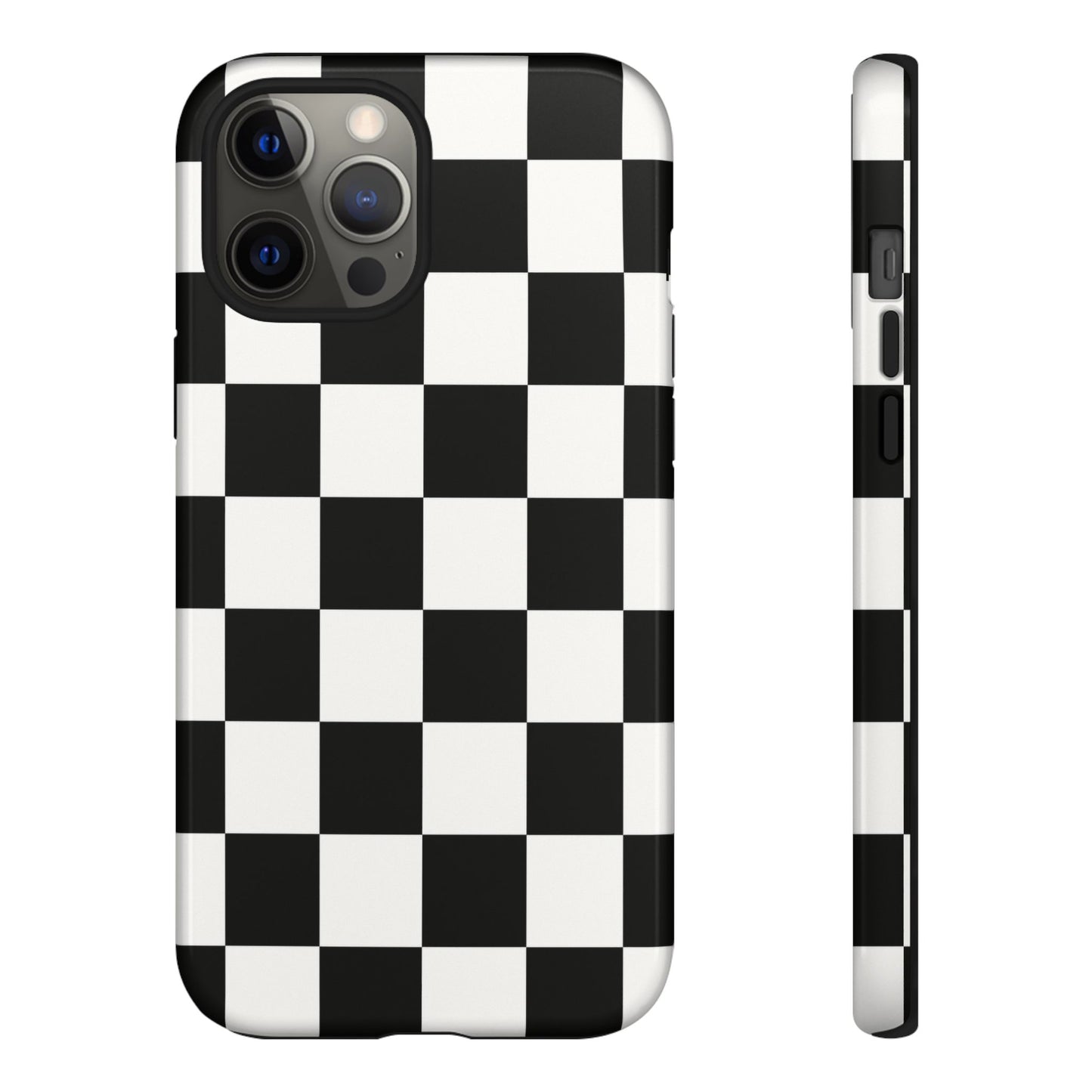 Black & White Checkerboard Phone Case – Classic Aesthetic Tough Protective Case for Iphone, Samsung Galaxy and Pixel