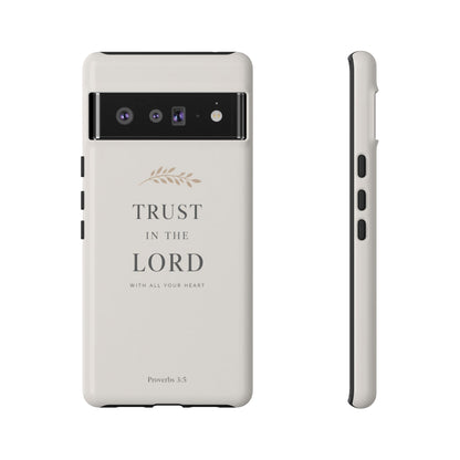 Proverbs 3:5 Christian Phone Case Trust in the Lord Minimalist Faith Cover