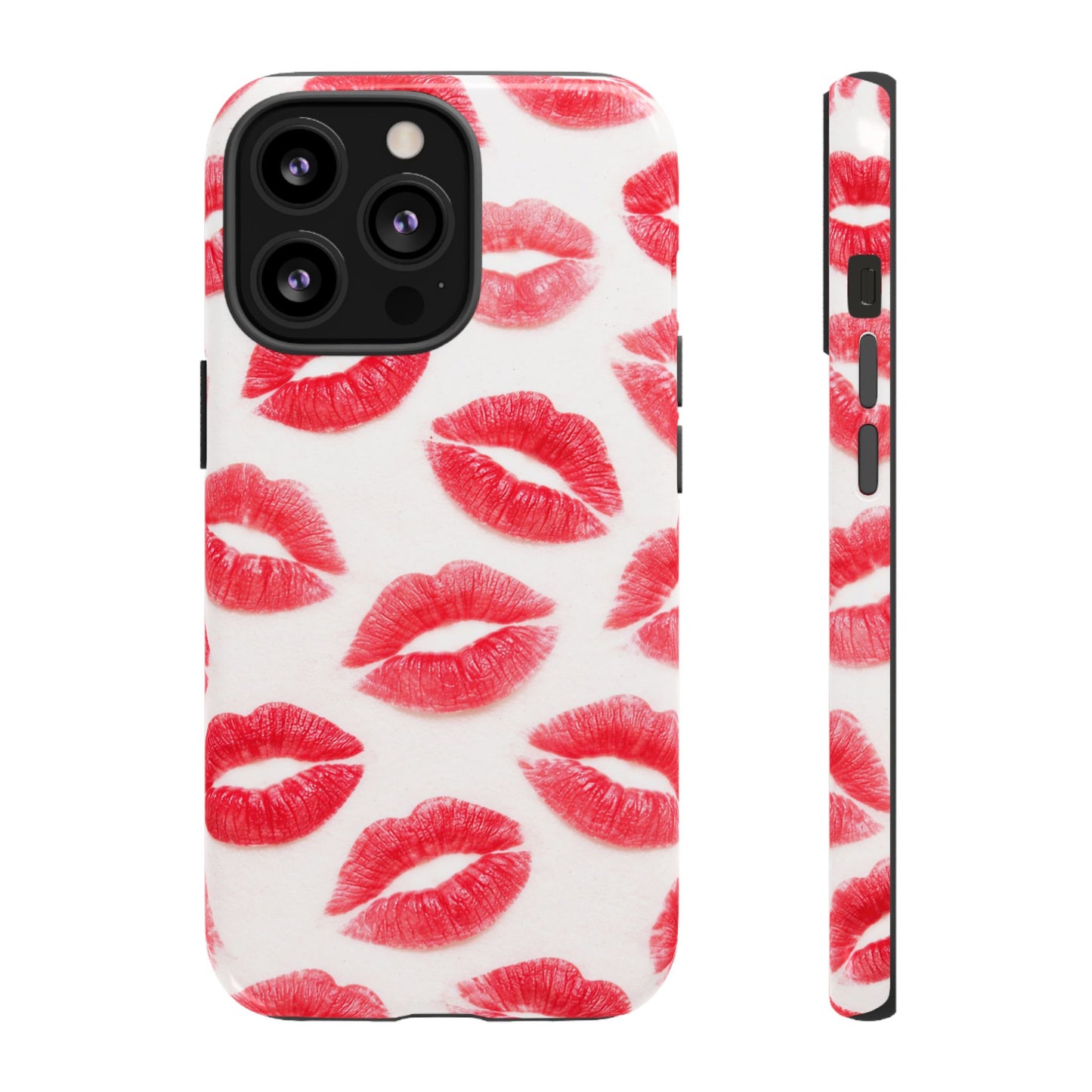 Red Lipstick Kiss Phone Case – Sexy Lip Print Pattern Tough Protective Cover