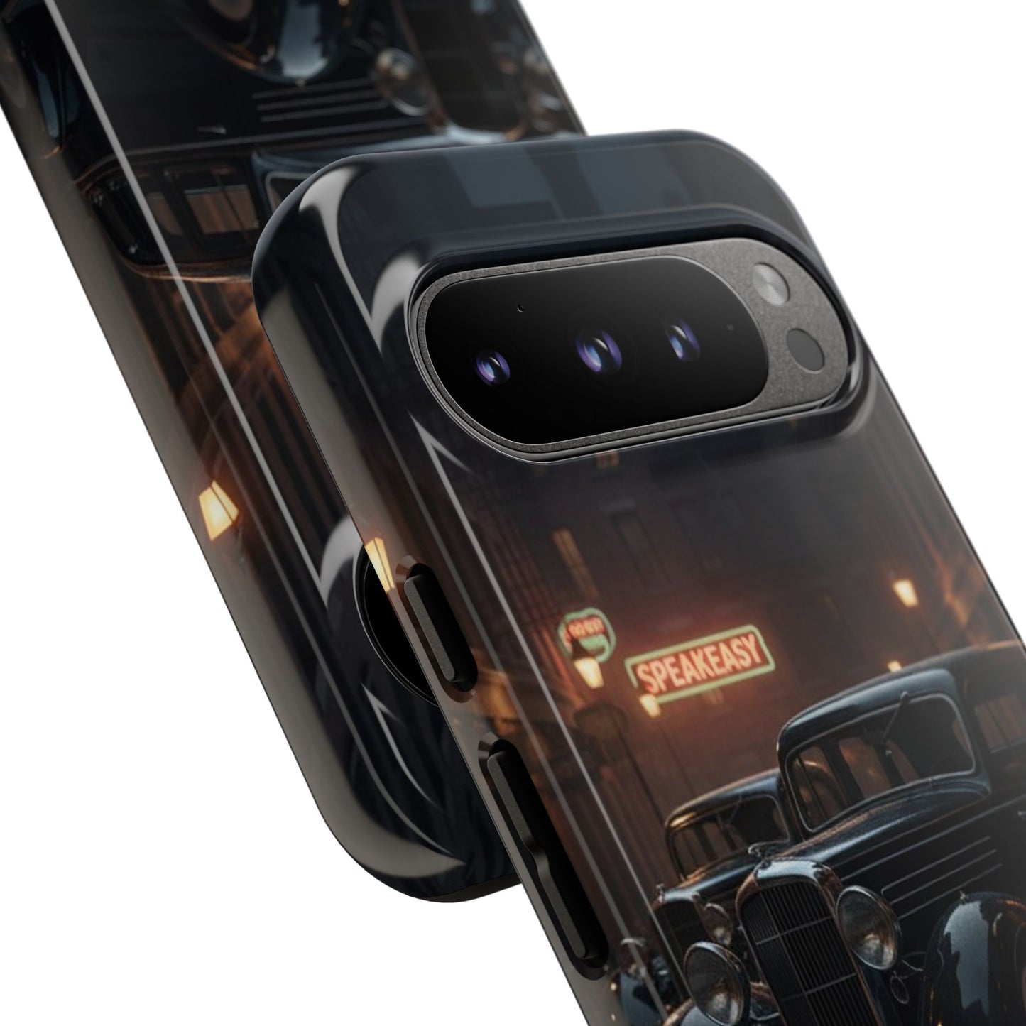 Vintage Classic Car Phone Case | Retro Noir Aesthetic | 1930s Street Scene Tough Case for iPhone & Samsung