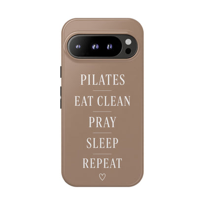 Pilates Phone Case | Eat Clean Pray Sleep Repeat Aesthetic | Wellness Girl Gift