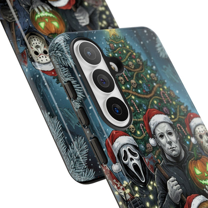 Christmas Horror Phone Case – Festive Slasher Collage Tough Case (iPhone, Samsung, Pixel)