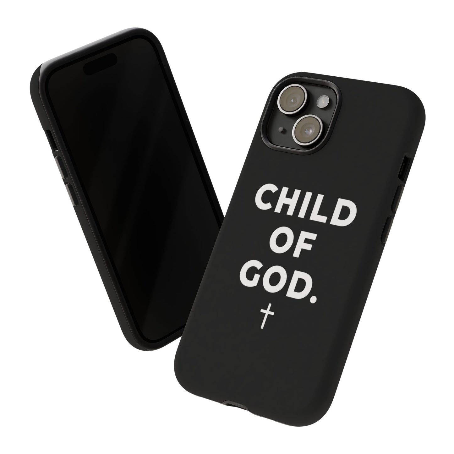 Child of God Phone Case Christian Black Aesthetic Cross Tough Cover