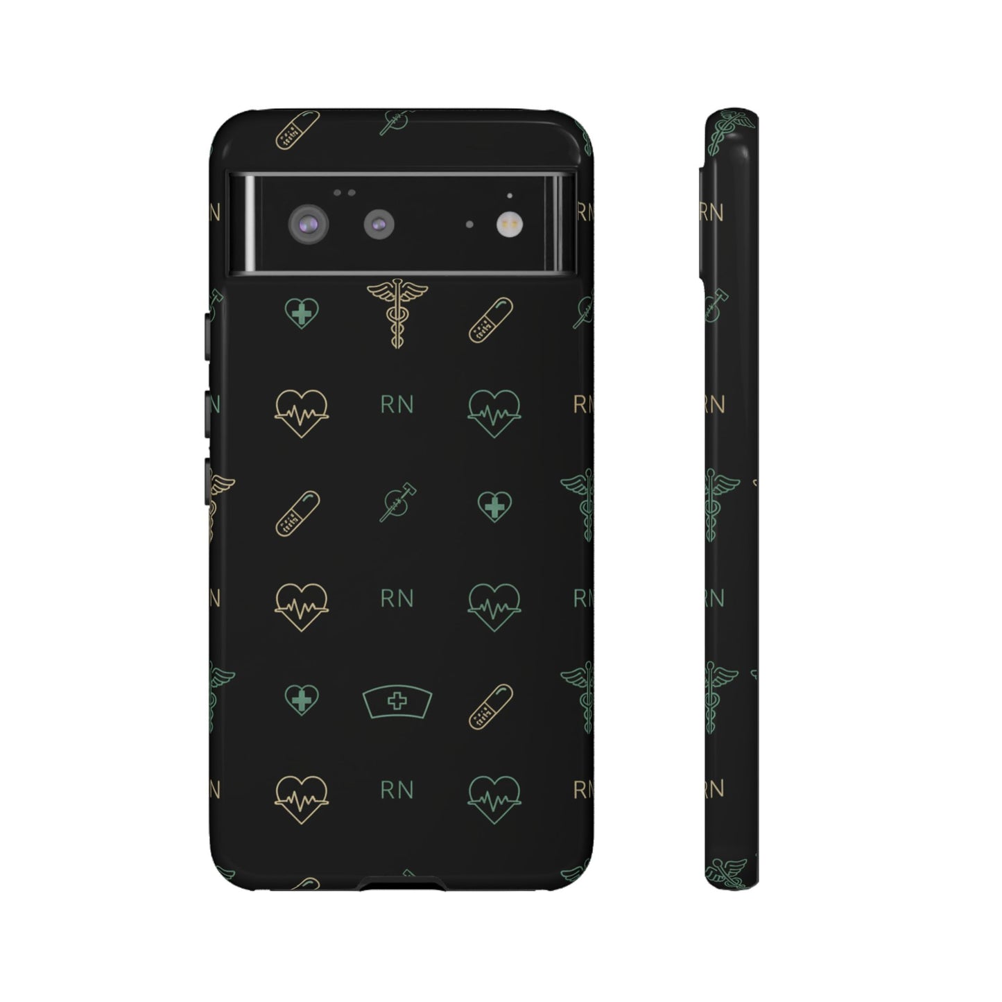 RN Nurse Phone Case – Minimal Medical Icon Pattern Healthcare Worker Tough Case