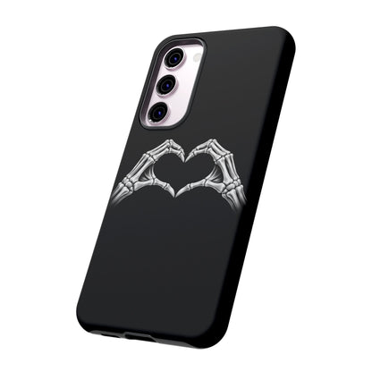 Skeleton Hands Heart Phone Case | Gothic Black Protective Cover
