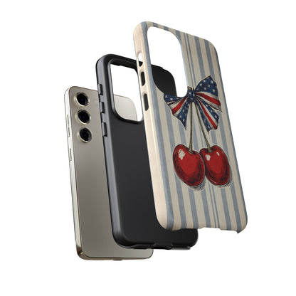 Patriotic Cherry Phone Case Americana Coquette Aesthetic iPhone Samsung