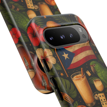 Puerto Rican Culture Phone Case | Boricua Icons Caribbean Aesthetic Tough Protective Case