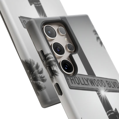 Hollywood Blvd Phone Case | Vintage Los Angeles Street Sign | Black & White LA Aesthetic