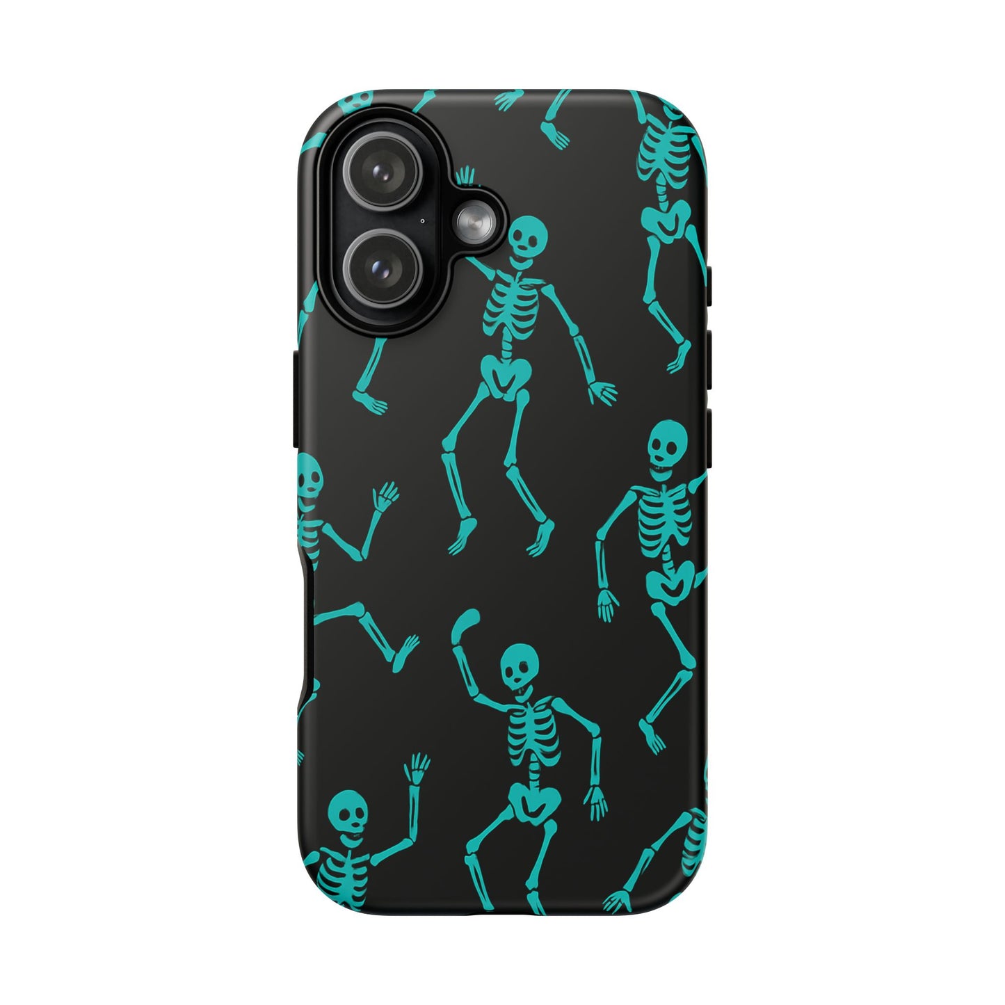 Dancing Teal Skeletons Phone Case | Tough Protective Case for Iphone, Samsung Galaxy and Pixel