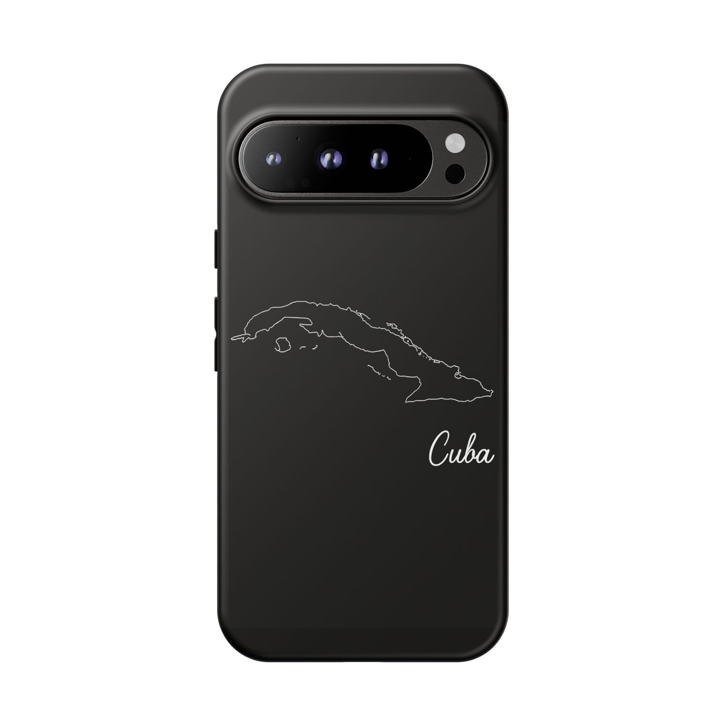 Cuba Outline Phone Case – Minimal Country Map Tough Case (iPhone, Samsung, Pixel)