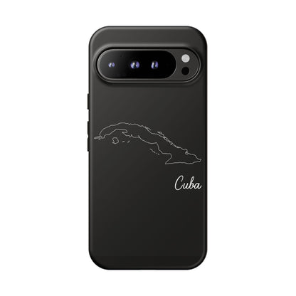 Cuba Outline Phone Case – Minimal Country Map Tough Case (iPhone, Samsung, Pixel)