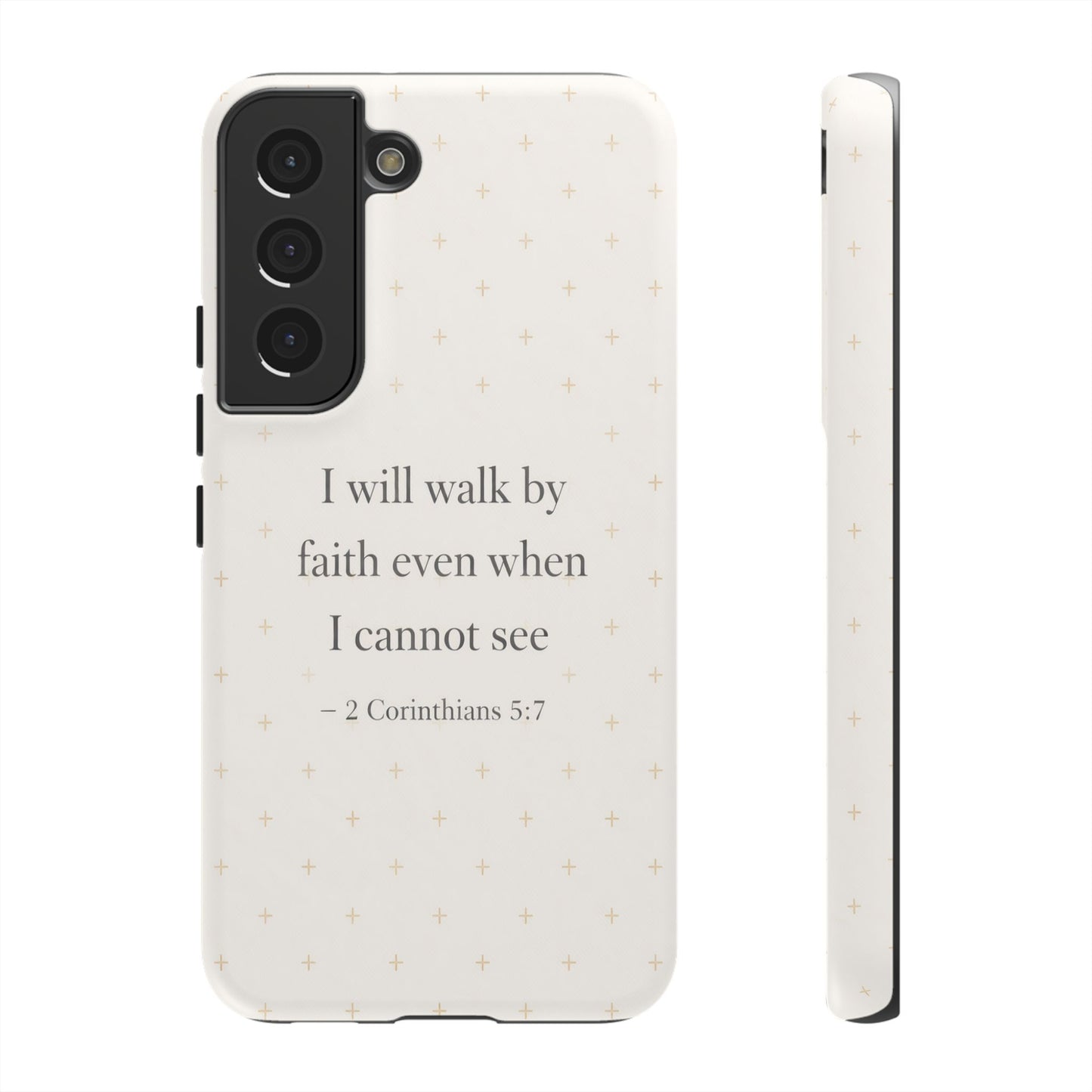 Walk by Faith Phone Case 2 Corinthians 5:7 Christian Bible Cover