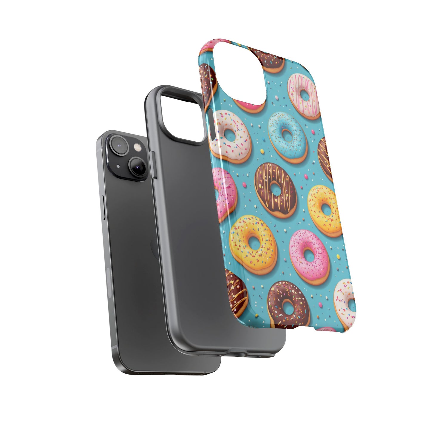 Cute Donut Pattern Phone Case – Colorful Sprinkles Dessert Design for Iphone, Samsung Galaxy and Pixel