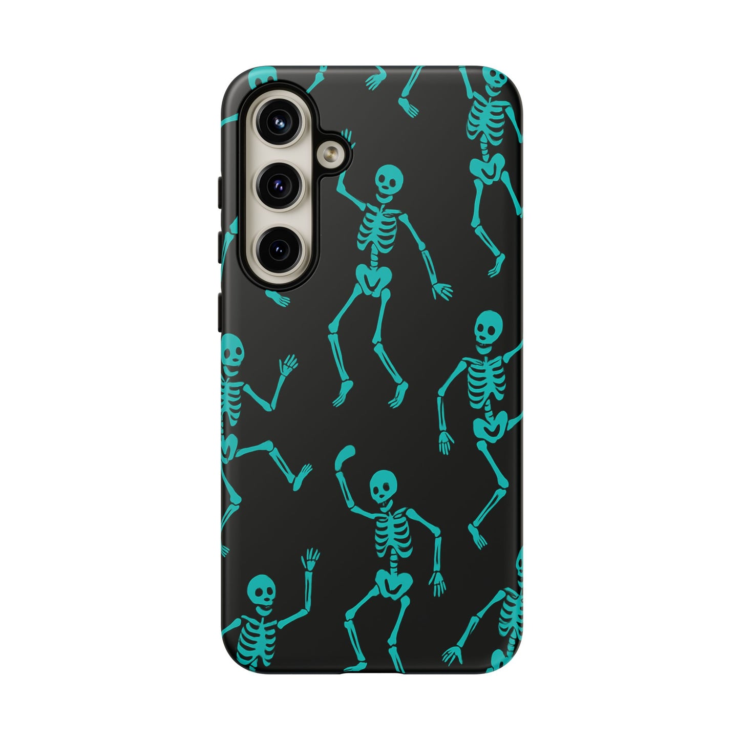 Dancing Teal Skeletons Phone Case | Tough Protective Case for Iphone, Samsung Galaxy and Pixel