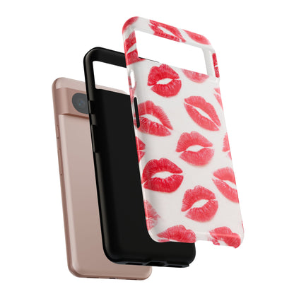 Red Lipstick Kiss Phone Case – Sexy Lip Print Pattern Tough Protective Cover