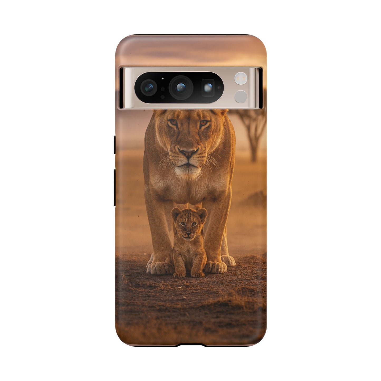 Lioness & Cub Phone Case | Safari Wildlife Tough Case for iPhone & Samsung