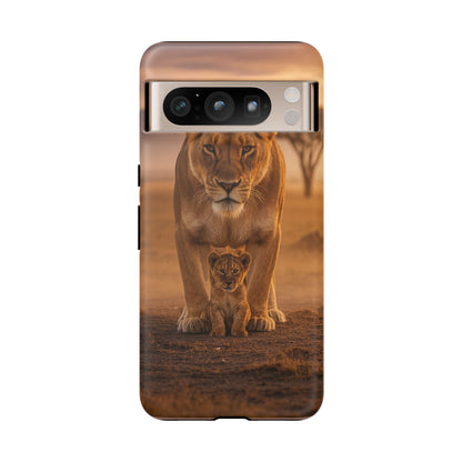 Lioness & Cub Phone Case | Safari Wildlife Tough Case for iPhone & Samsung