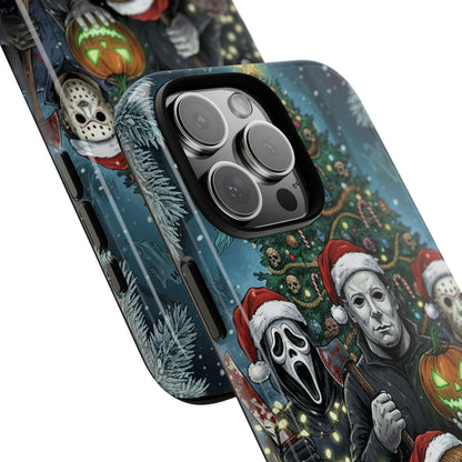 Christmas Horror Phone Case – Festive Slasher Collage Tough Case (iPhone, Samsung, Pixel)