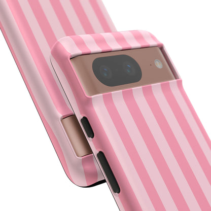 Pink Stripe Phone Case – Pastel Coquette Aesthetic Tough Protective Case