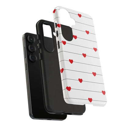 Red Heart Stripe iPhone Case | Tough Shockproof Love Aesthetic Cover