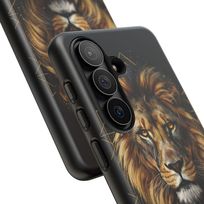 Majestic Lion Phone Case – Black Gold Luxury Lion Art Tough Protective Case