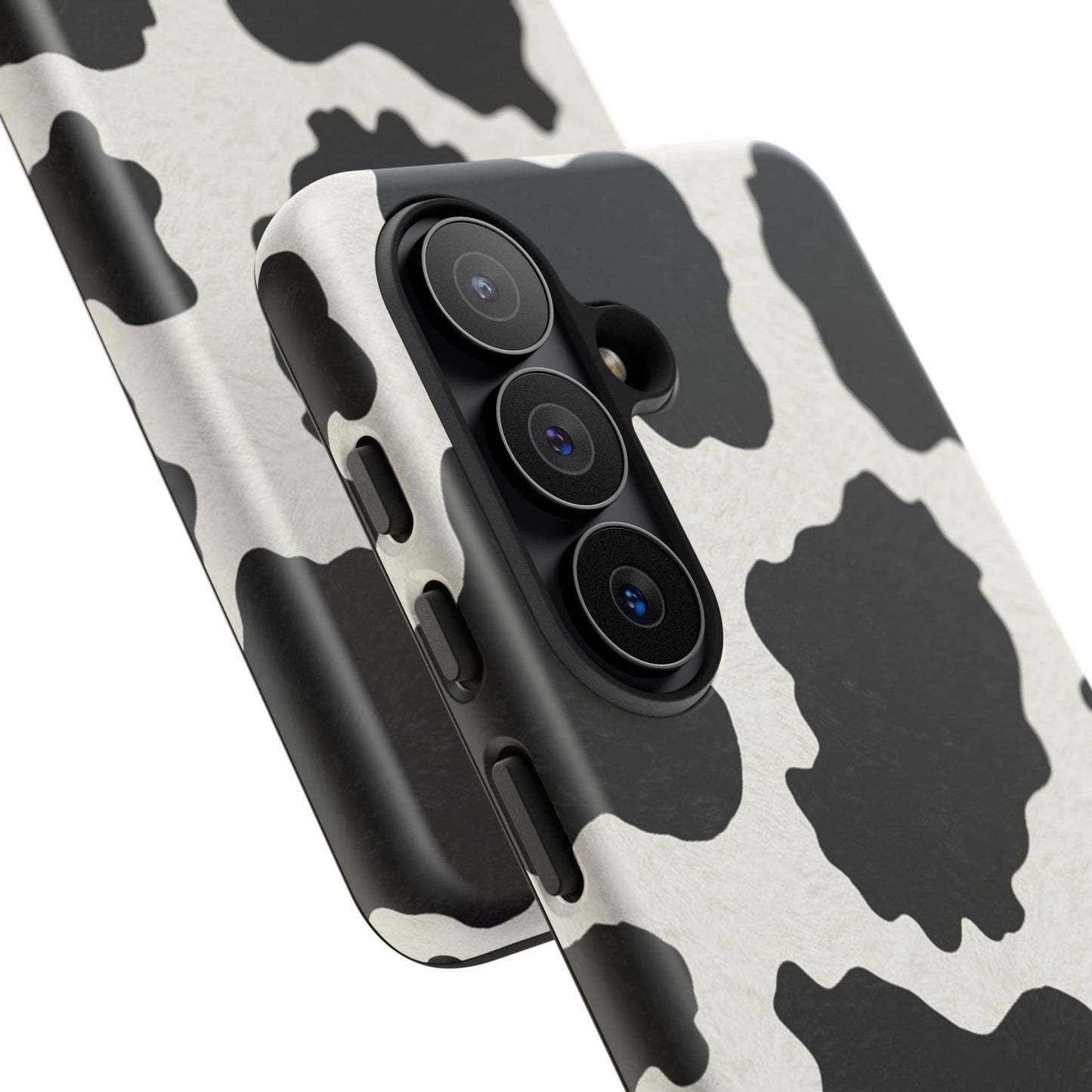 Black & White Cow Print Phone Case | Western Aesthetic iPhone & Samsung Tough Case