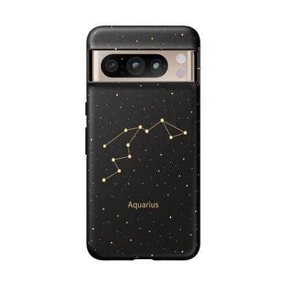 Aquarius Zodiac Constellation Phone Case – Luxe Gold Celestial Cover