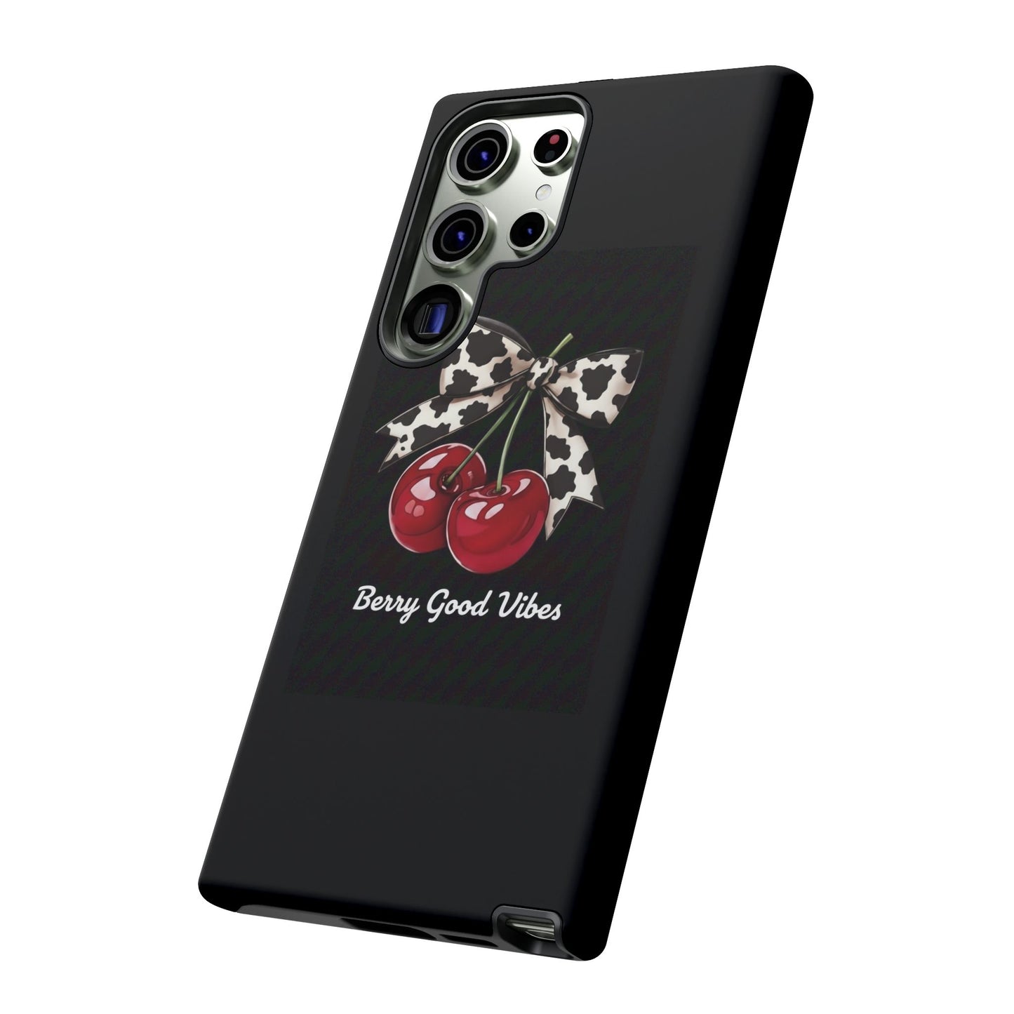 Cherry Cow Print Phone Case | Coquette Bow Aesthetic | Tough Protective Case