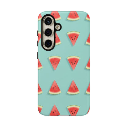 Watermelon Phone Case – Pastel Blue Summer Fruit Tough Case (iPhone, Samsung, Pixel)