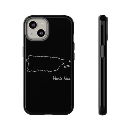 Puerto Rico Outline Phone Case – Minimal Country Map Tough Case (iPhone, Samsung, Pixel)