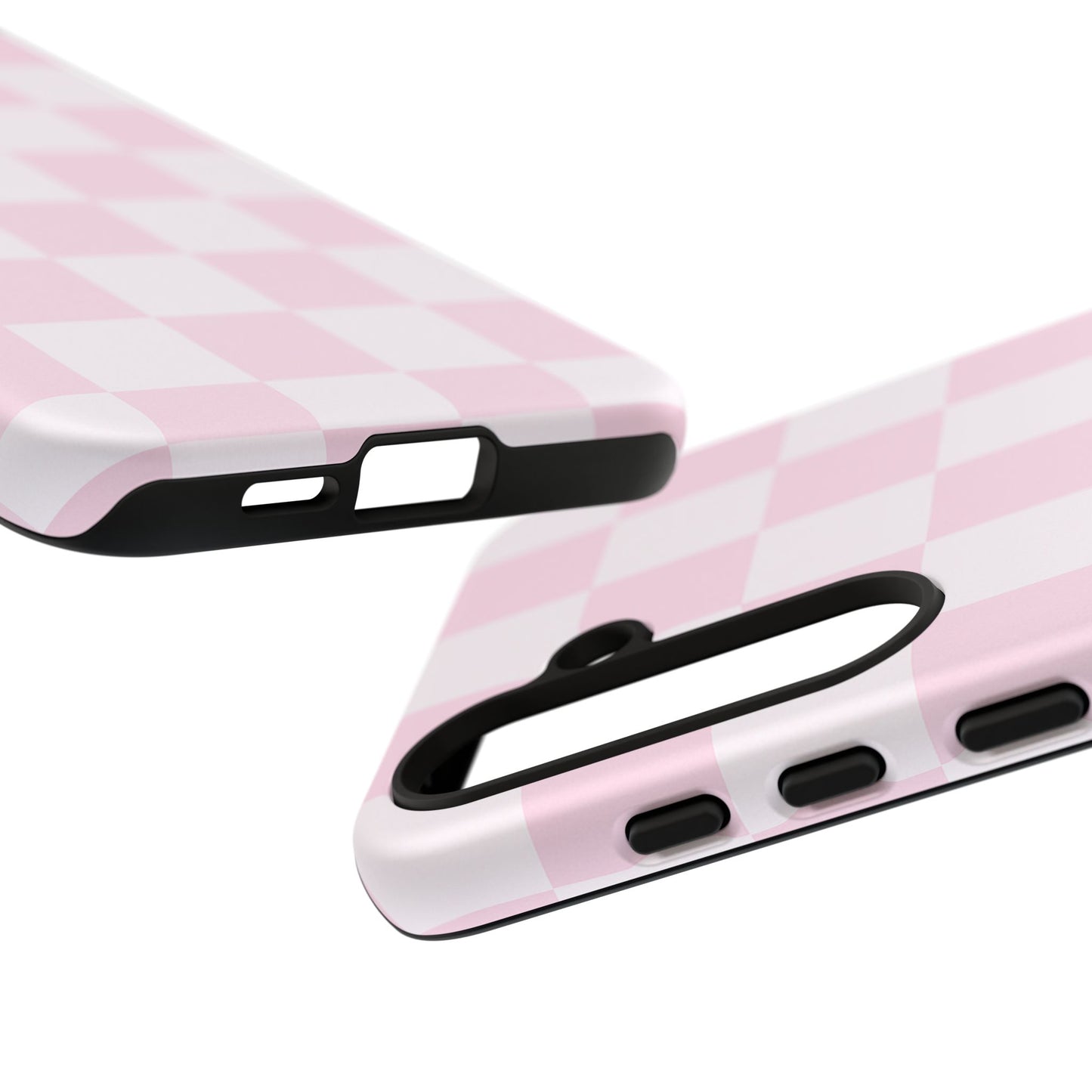 Light Pink Checkerboard Phone Case | Pastel Aesthetic Checkered iPhone & Samsung Tough Case