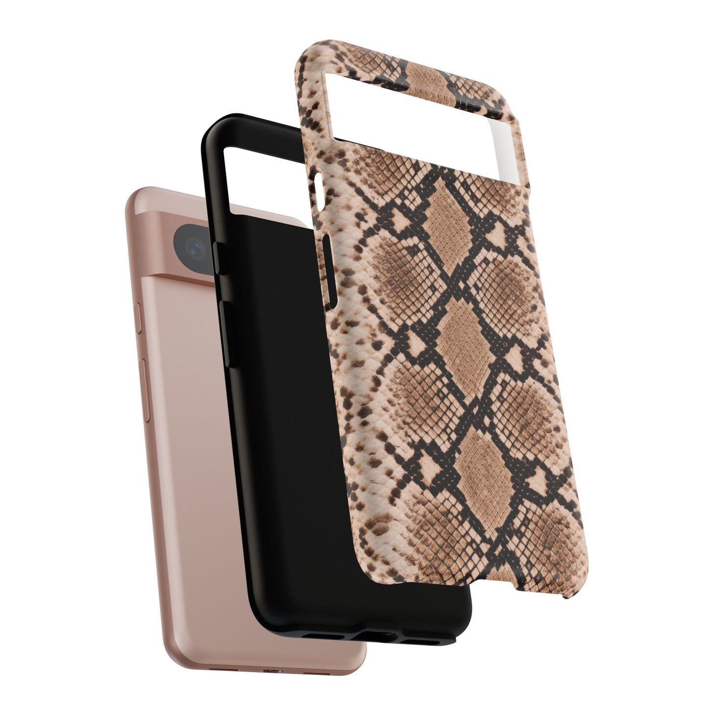Snake Print Phone Case – Brown Python Pattern Slim Protective Cover for Iphone, Samsung Galaxy and Pixel