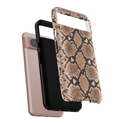 Snake Print Phone Case – Brown Python Pattern Slim Protective Cover for Iphone, Samsung Galaxy and Pixel