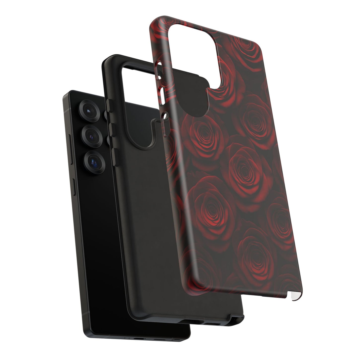 Dark Red Rose Phone Case – Gothic Floral Tough Case (iPhone, Samsung, Pixel)