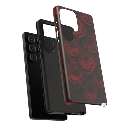 Dark Red Rose Phone Case – Gothic Floral Tough Case (iPhone, Samsung, Pixel)