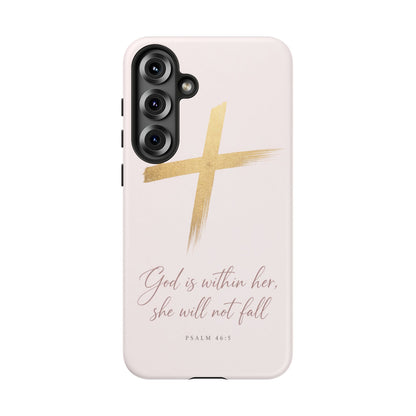 Psalm 46:5 God Is Within Her Christian Cross Phone Case Faith Gift