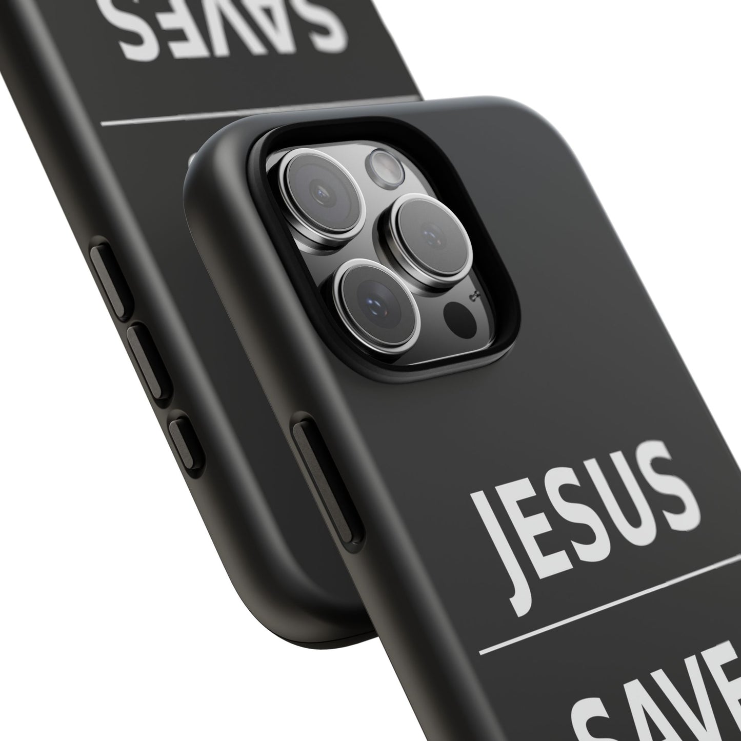 Jesus Saves Phone Case Christian Religious Minimalist Black Tough Cover
