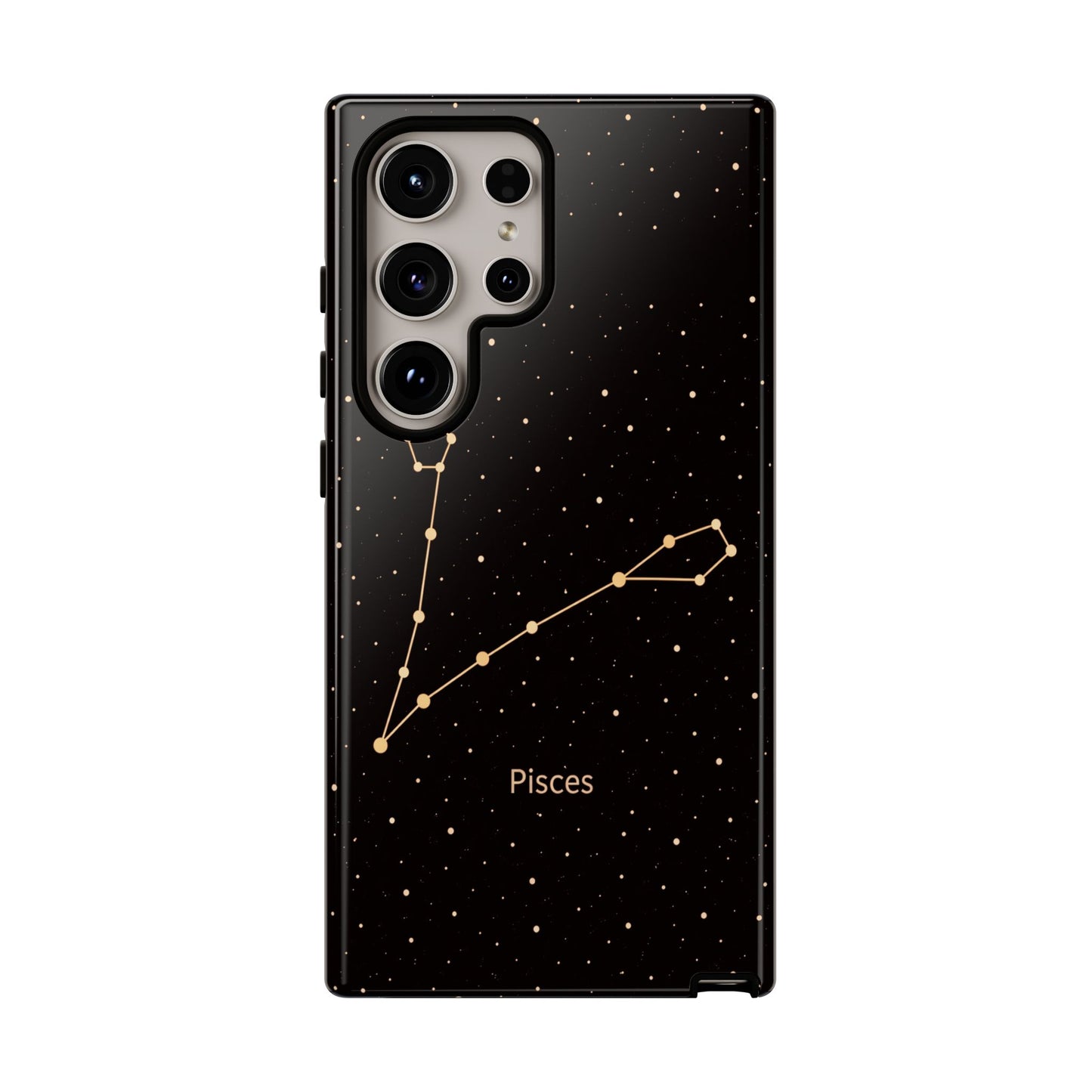 Pisces Zodiac Constellation Phone Case – Luxe Gold Celestial Cover