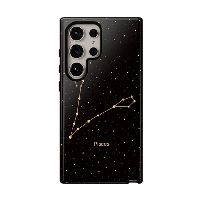 Pisces Zodiac Constellation Phone Case – Luxe Gold Celestial Cover