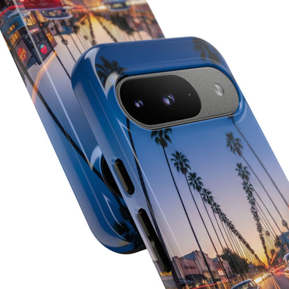 LA Sunset Boulevard Phone Case | Palm Tree Sunset Aesthetic | City Night Tough Case