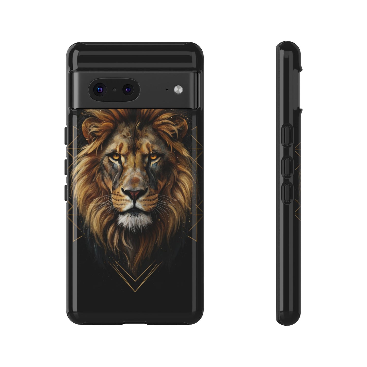Majestic Lion Phone Case – Black Gold Luxury Lion Art Tough Protective Case